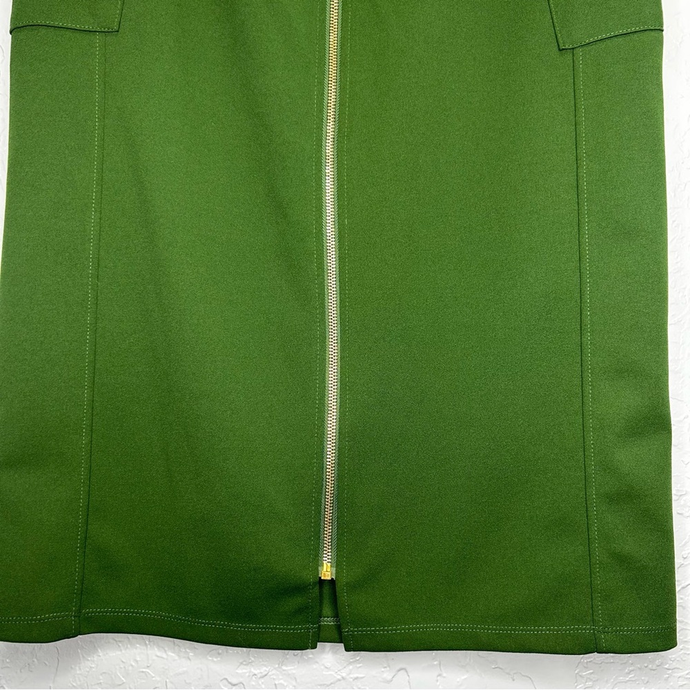 Olivia Blu Green Zippered Pencil Skirt , stretchy, pull up - Picture 4 of 6